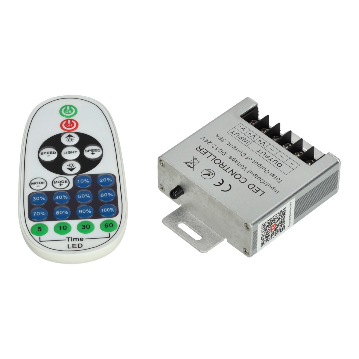 Controlador WIFI com controle remoto de faixa de LED 12/24V unicolor
