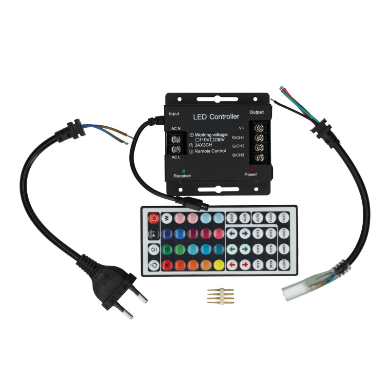 Controlador para Tiras LED RGB 220V 14W con mando • IluminaShop