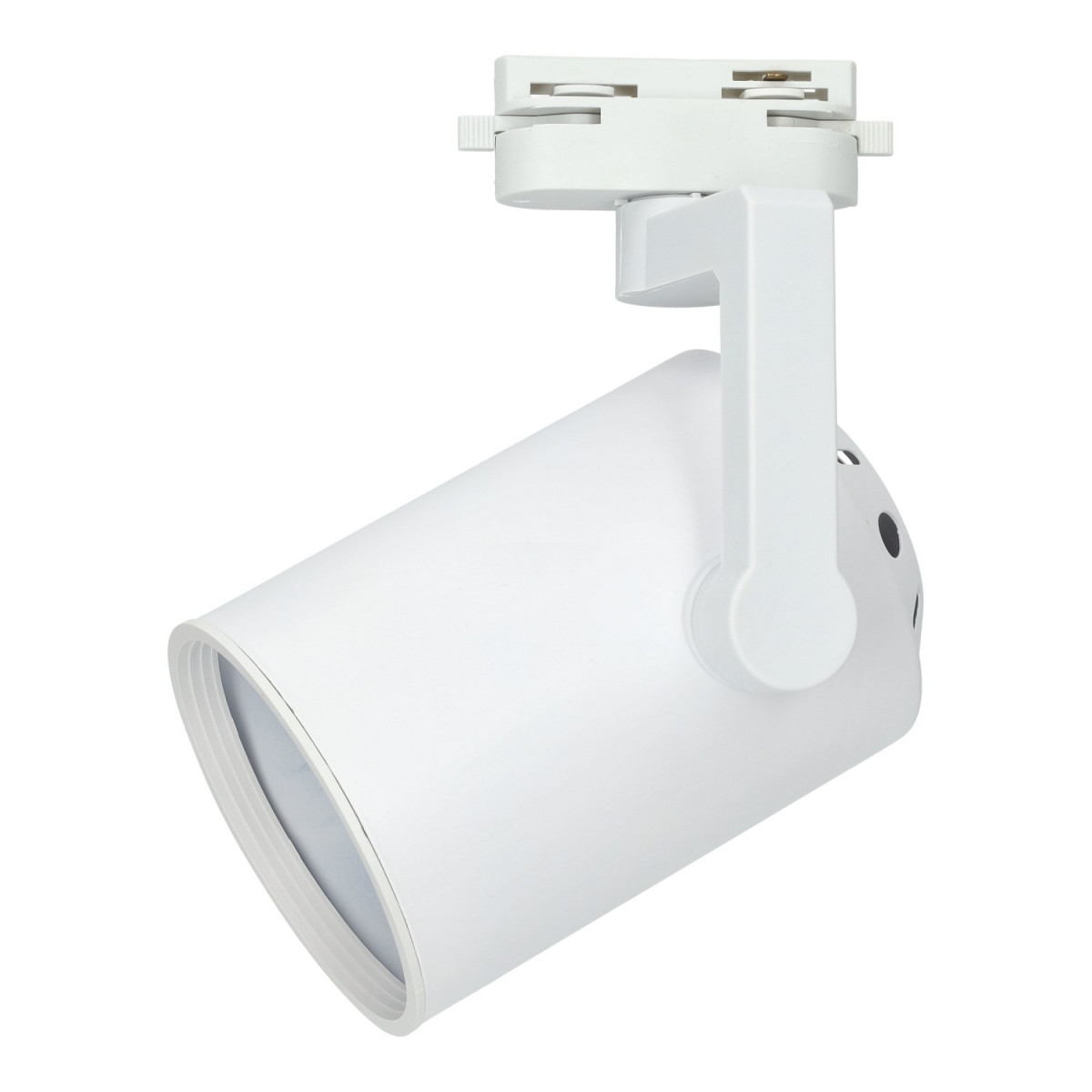 Cylindrical Rail Spotlight - White, E27 Lamps