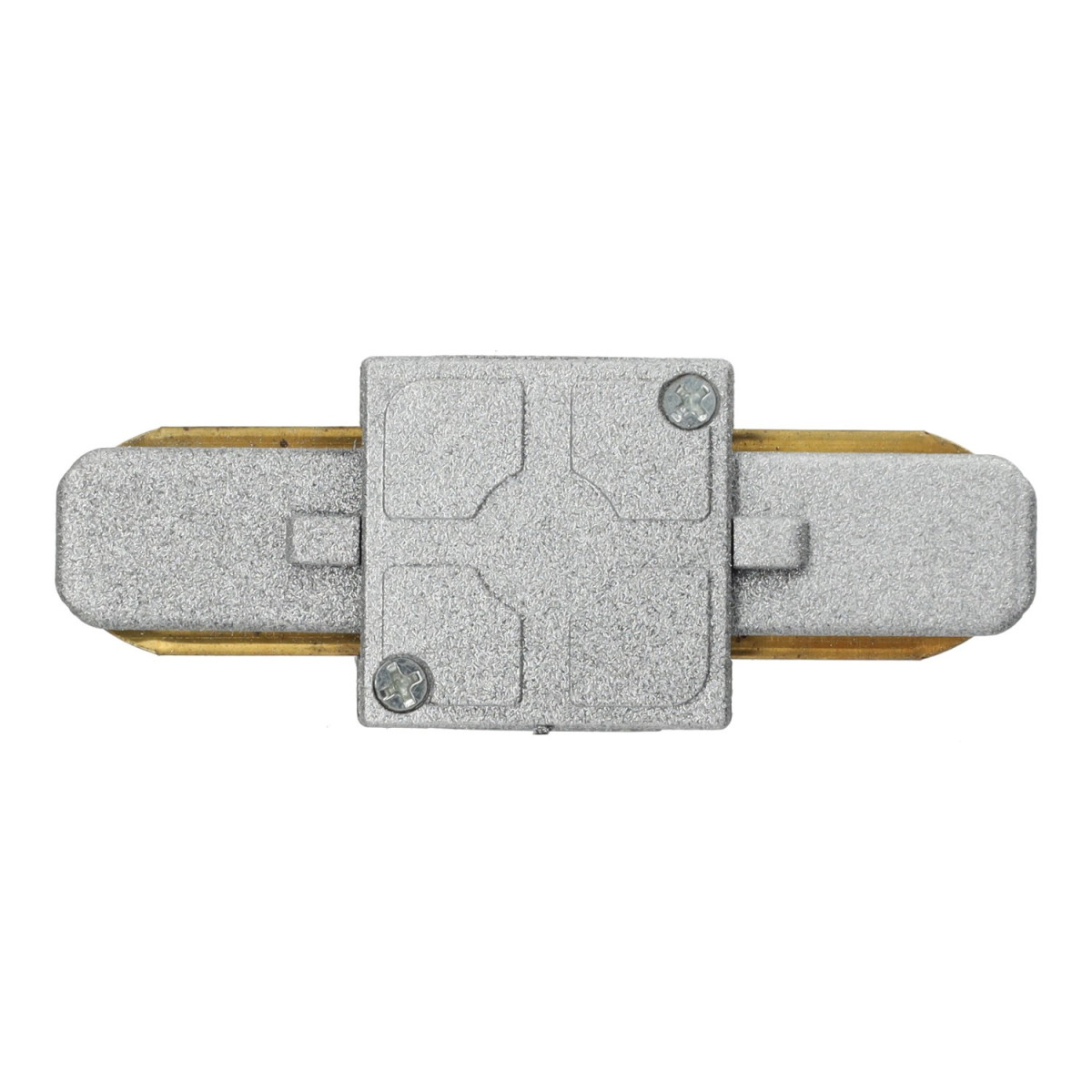 Connectable straight line rail connector with a grey finish