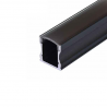 Perfil rectangular aluminio tira led 17,5 x 14,5 x 1000mm negro