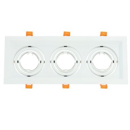 Telaio triplo regolabile per lampadina dicroica bianca