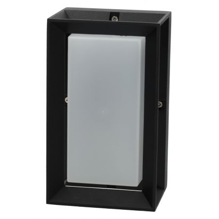 Applique rettangolare E27 nero IP54