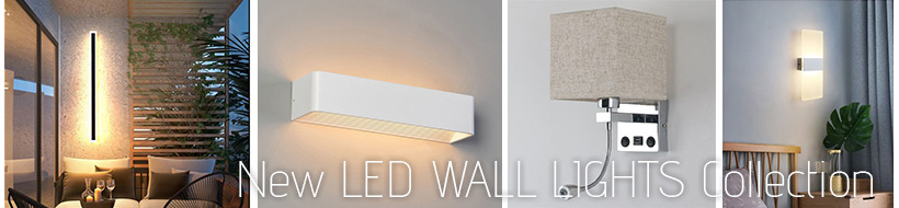  New collection of indoor and outdoor LED wall lights. For home and commercial use 